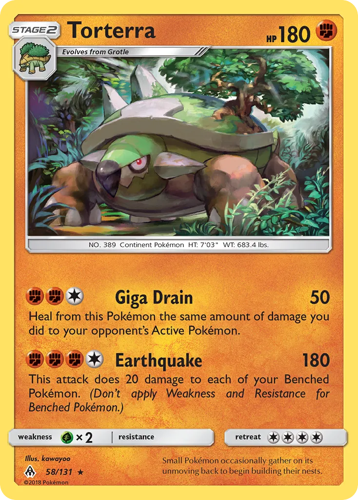 2018 Forbidden Light Torterra Rare #058/131 Rare card image
