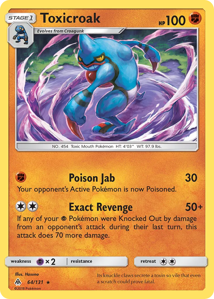 2018 Forbidden Light Toxicroak Rare #064/131 Rare card image