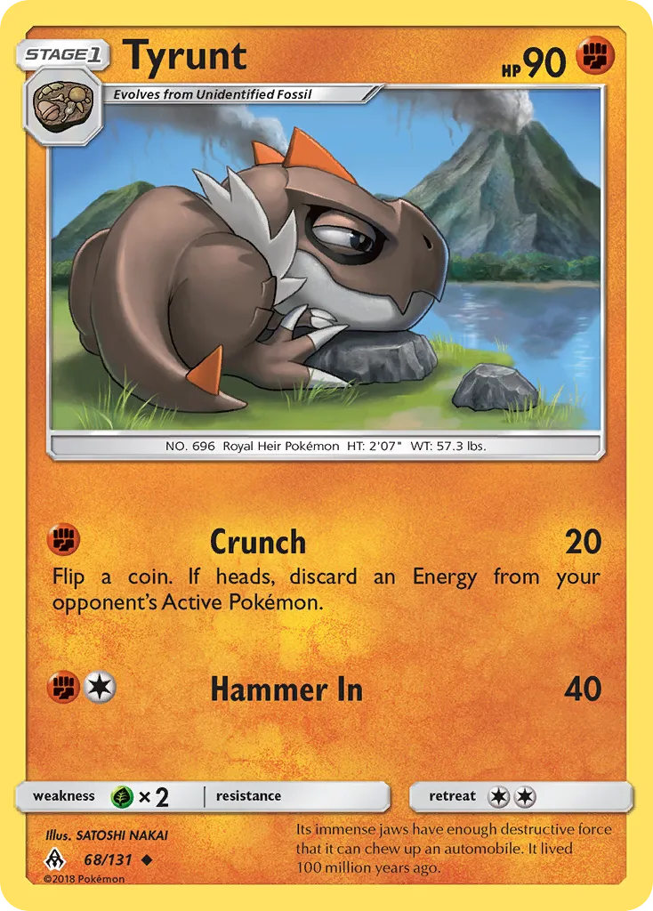2018 Forbidden Light Tyrunt Uncommon #068/131 Uncommon card image