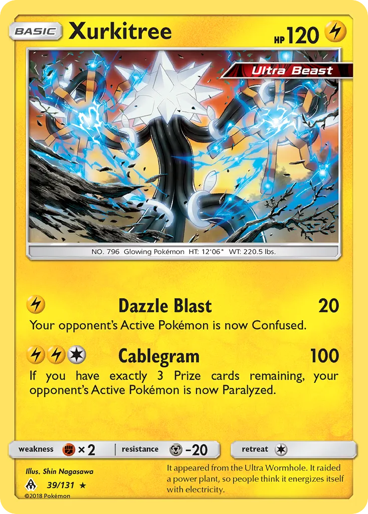 2018 Forbidden Light Xurkitree Rare #039/131 Rare card image