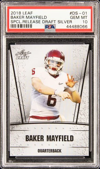 2018 Leaf Baker Mayfield Special Release Draft Silver #DS-01 card image