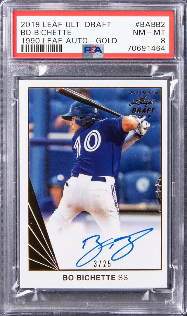 2018 Leaf Bo Bichette Ultimate Draft 1990 Leaf Autograph Gold #BA-BB2 card image