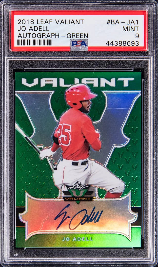 2018 Leaf Jo Adell Valiant Autograph-Green #BA-JA1 card image