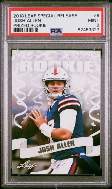 2018 Leaf Josh Allen Special Release Prized #9 card image