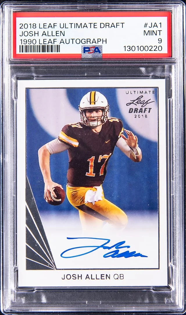 2018 Leaf Josh Allen Ultimate Draft 1990 Leaf Autograph #BA-JA1 card image