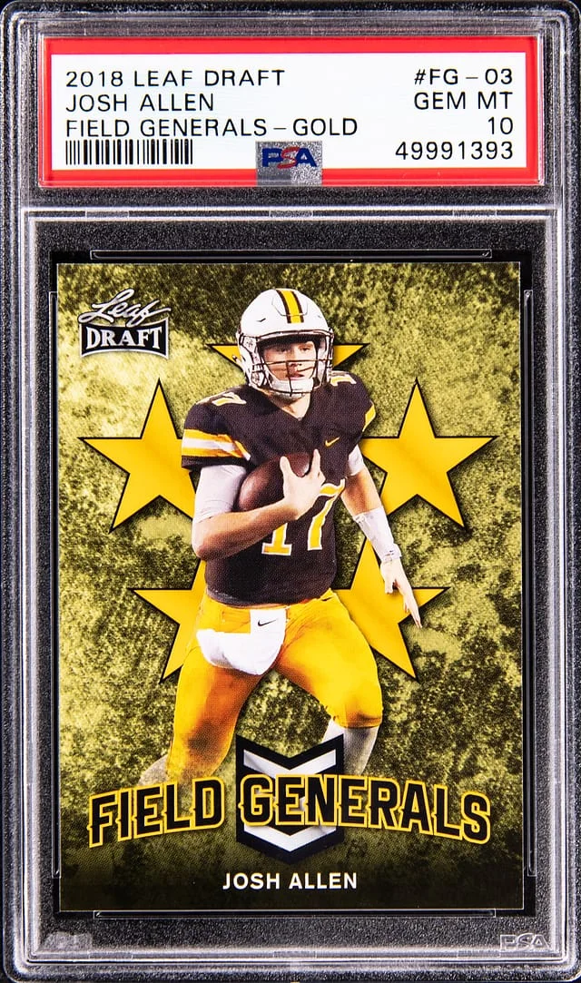 2018 Leaf Josh Allen Draft Field Generals Gold #FG-03 card image