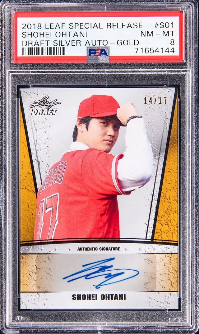 2018 Leaf Shohei Ohtani Special Release Draft Silver Autographs Purple #DSA-SO1 card image