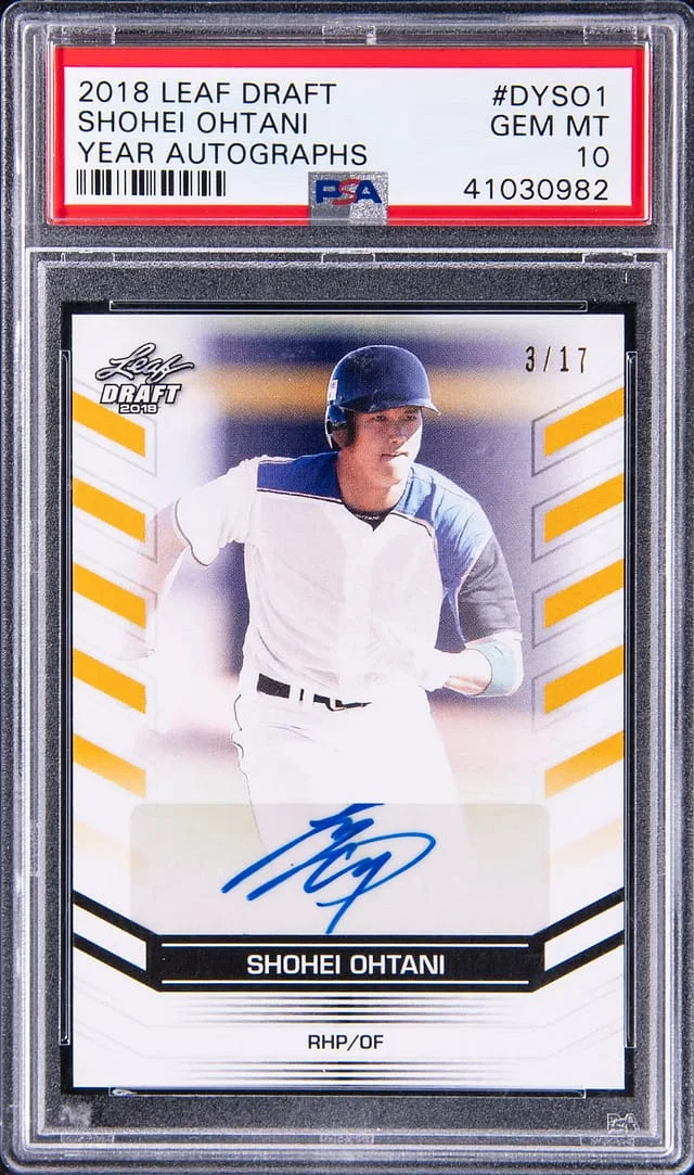 2018 Leaf Shohei Ohtani Draft Year Autographs #DYSO1 card image