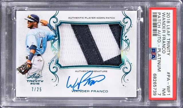 2018 Leaf Trinity Wander Franco Patch Autograph Platinum #PA-WF1 card image