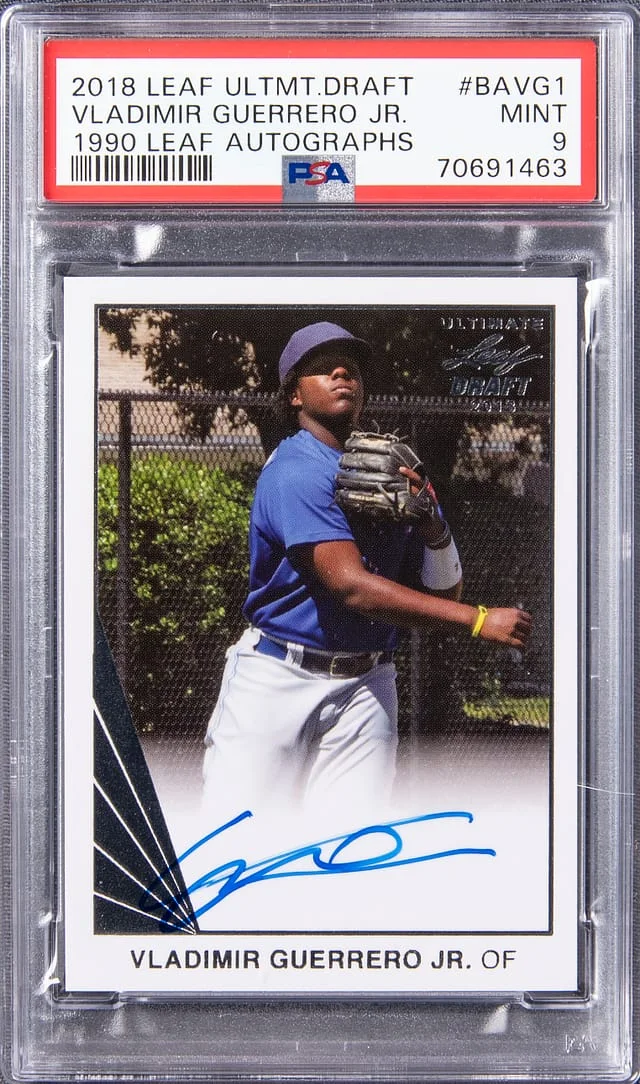 2018 Leaf Vladimir Guerrero Jr. Ultimate Draft 1990 Leaf Autographs #BA-VG1 card image
