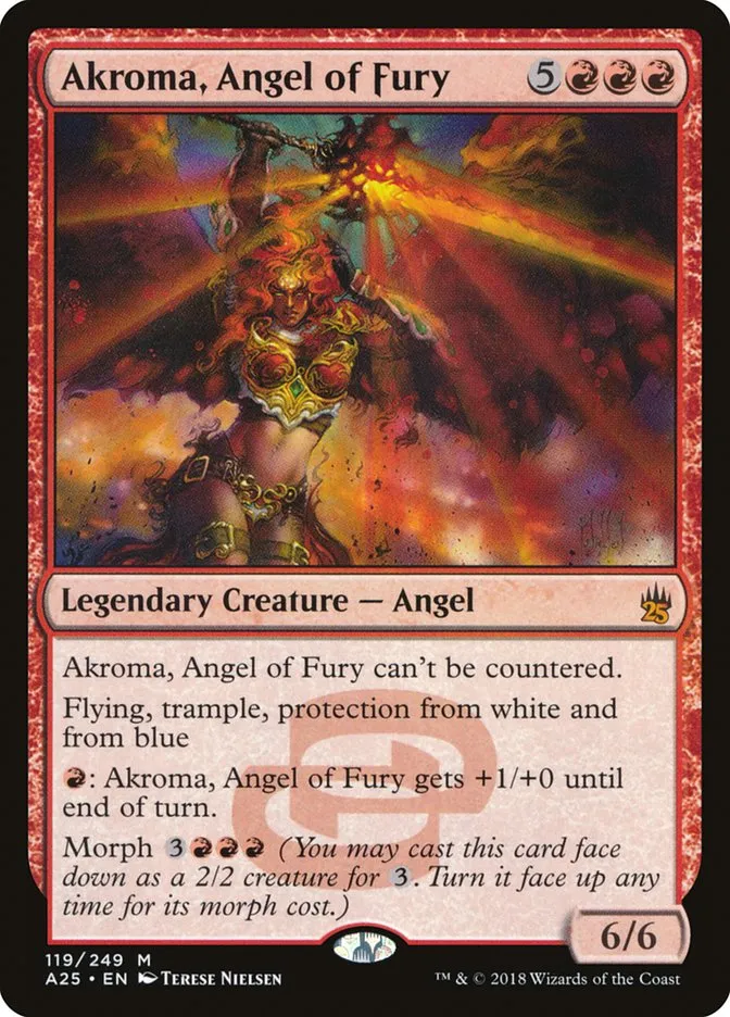 2018 Masters 25 Akroma, Angel of Fury mythic #119 unlisted card image