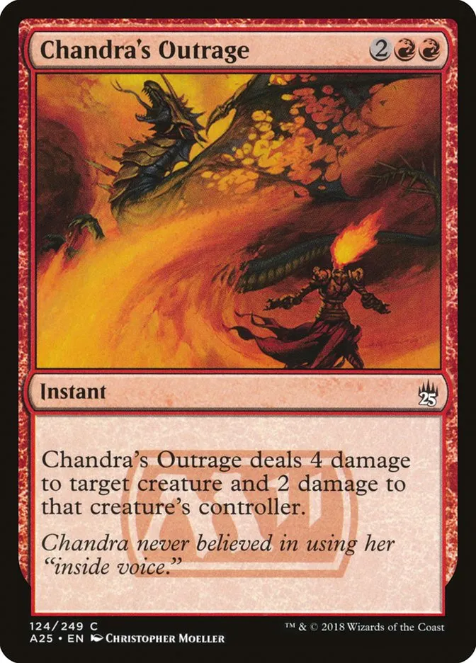 2018 Masters 25 Chandra's Outrage common #124 unlisted card image