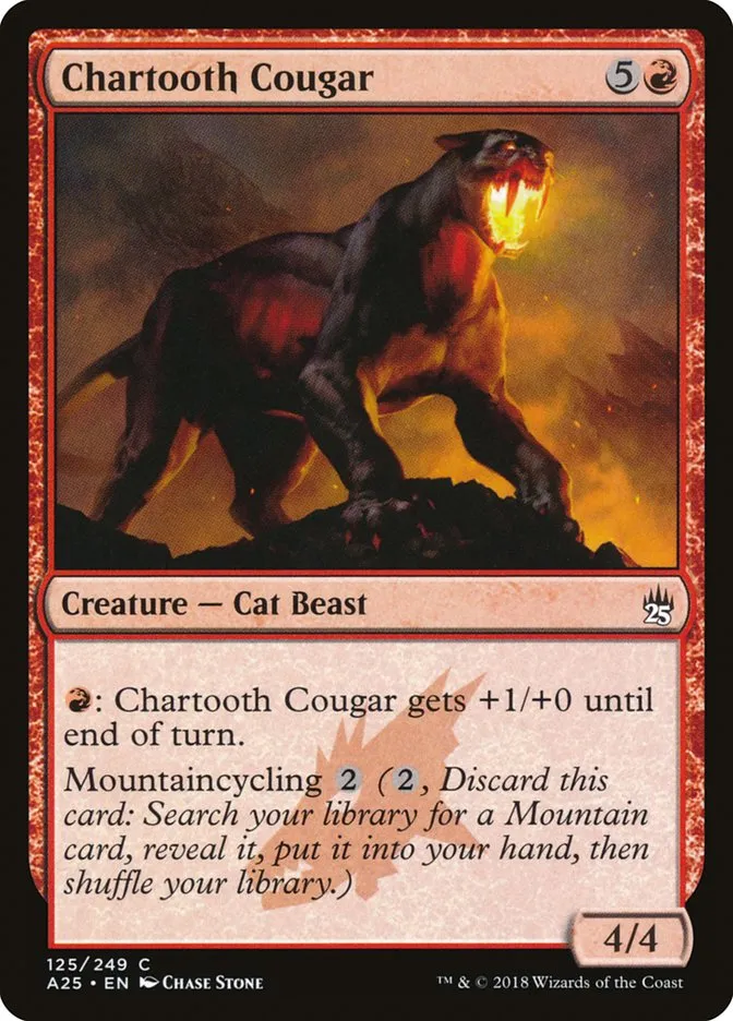 2018 Masters 25 Chartooth Cougar common #125 unlisted card image