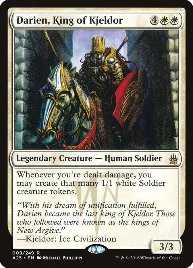 2018 Masters 25 Darien, King of Kjeldor rare #9 unlisted card image