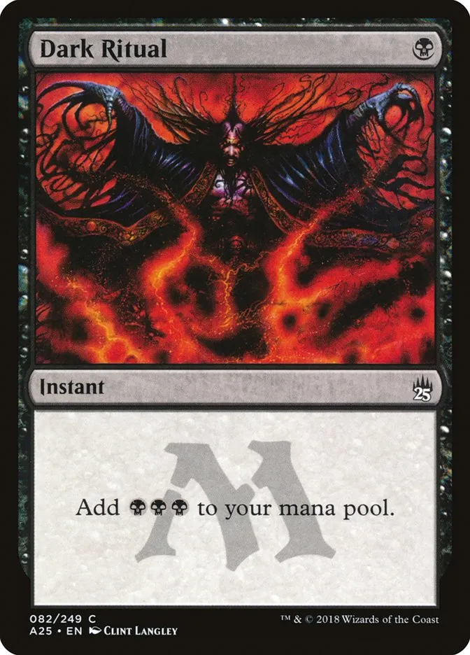 2018 Masters 25 Dark Ritual common #82 unlisted card image