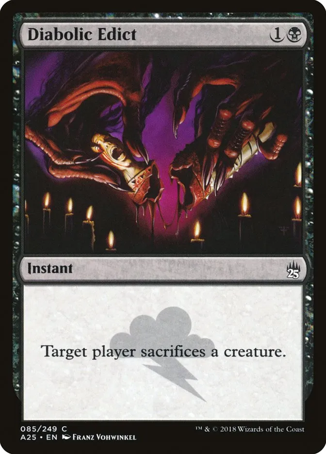 2018 Masters 25 Diabolic Edict common #85 unlisted card image