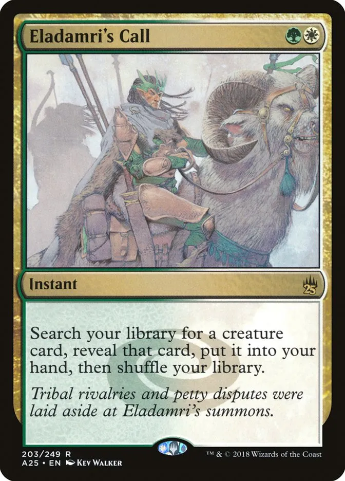2018 Masters 25 Eladamri's Call rare #203 unlisted card image