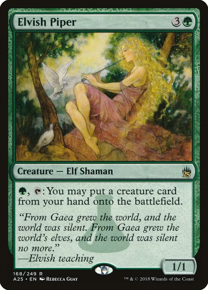 2018 Masters 25 Elvish Piper rare #168 unlisted card image