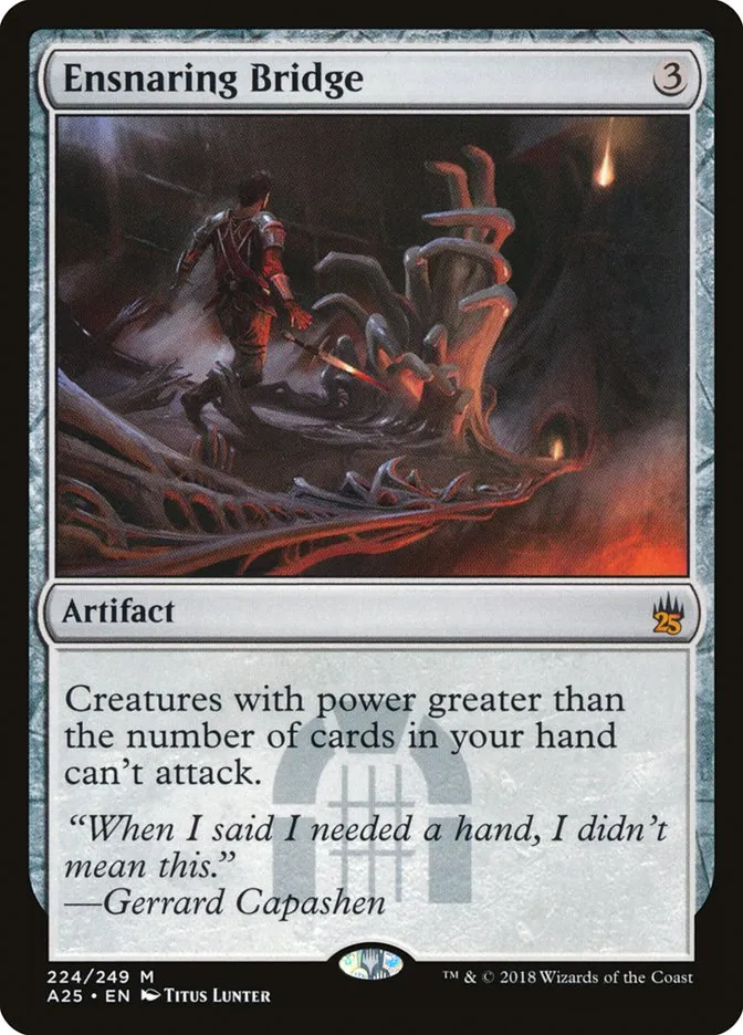 2018 Masters 25 Ensnaring Bridge mythic #224 unlisted card image