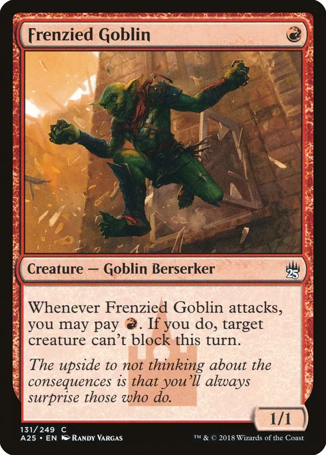 2018 Masters 25 Frenzied Goblin common #131 unlisted card image