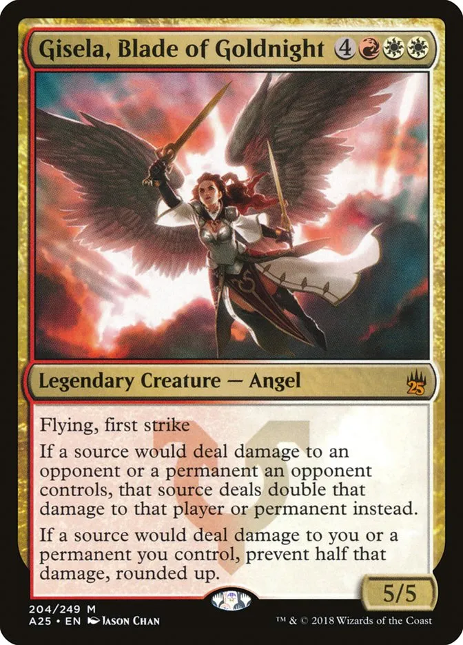 2018 Masters 25 Gisela, Blade of Goldnight mythic #204 unlisted card image