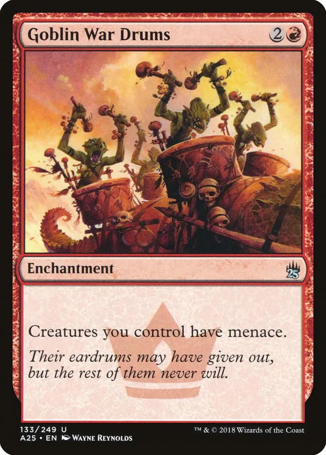 2018 Masters 25 Goblin War Drums uncommon #133 unlisted card image