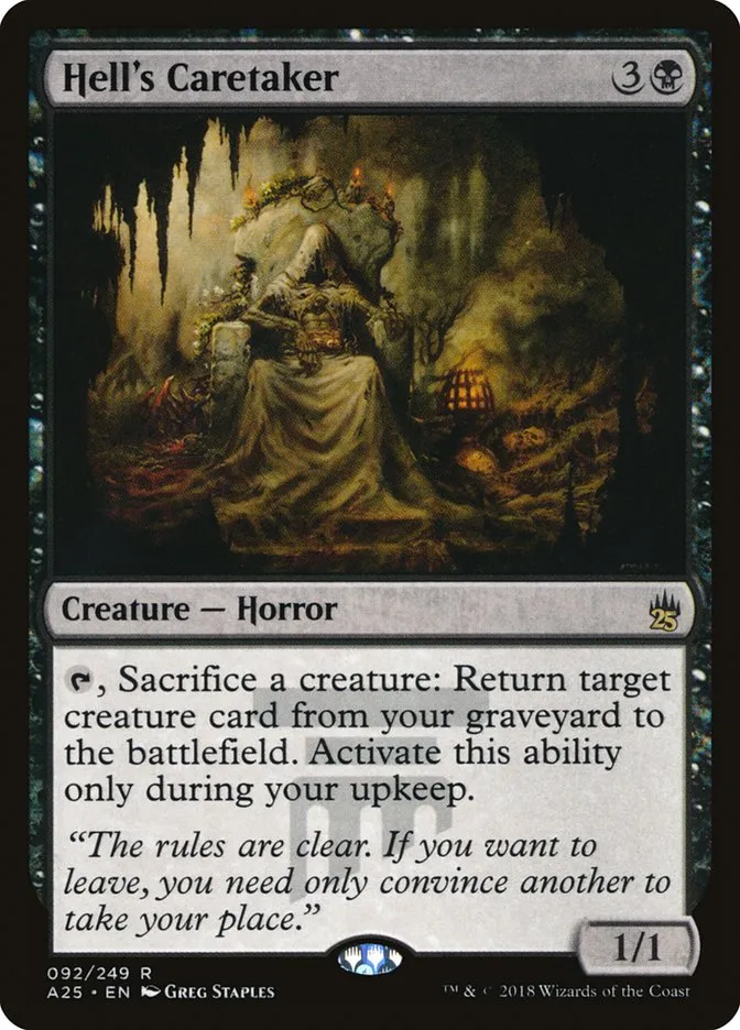 2018 Masters 25 Hell's Caretaker rare #92 unlisted card image