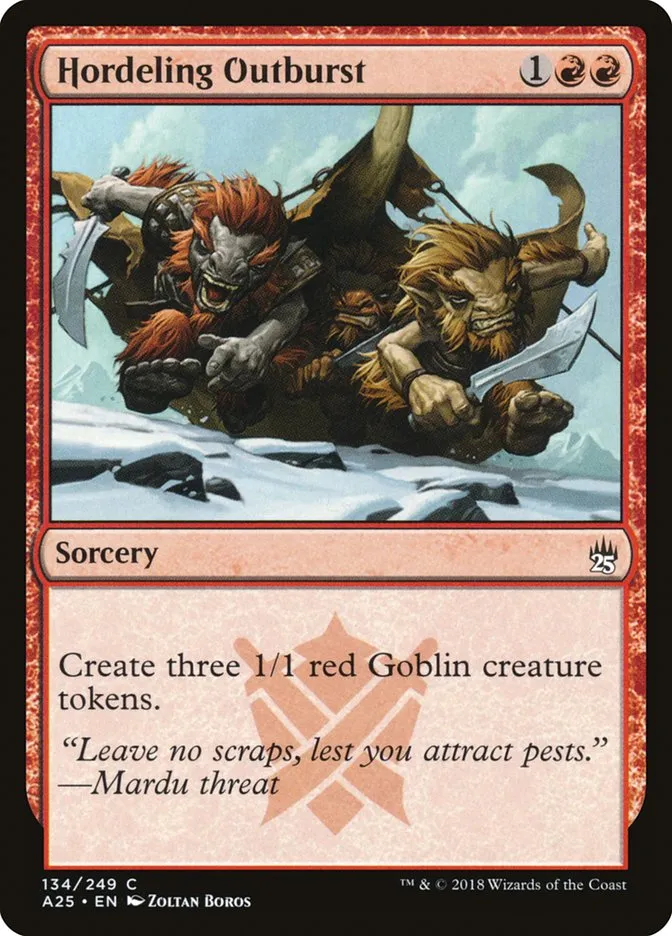2018 Masters 25 Hordeling Outburst common #134 unlisted card image