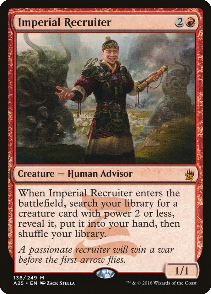 2018 Masters 25 Imperial Recruiter mythic #136 unlisted card image