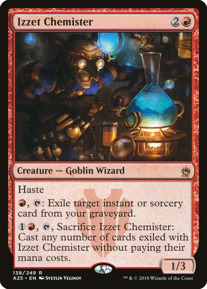 2018 Masters 25 Izzet Chemister rare #138 unlisted card image