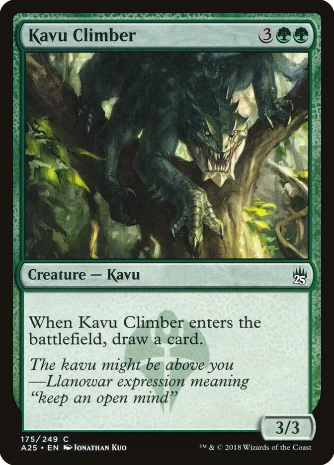2018 Masters 25 Kavu Climber common #175 unlisted card image