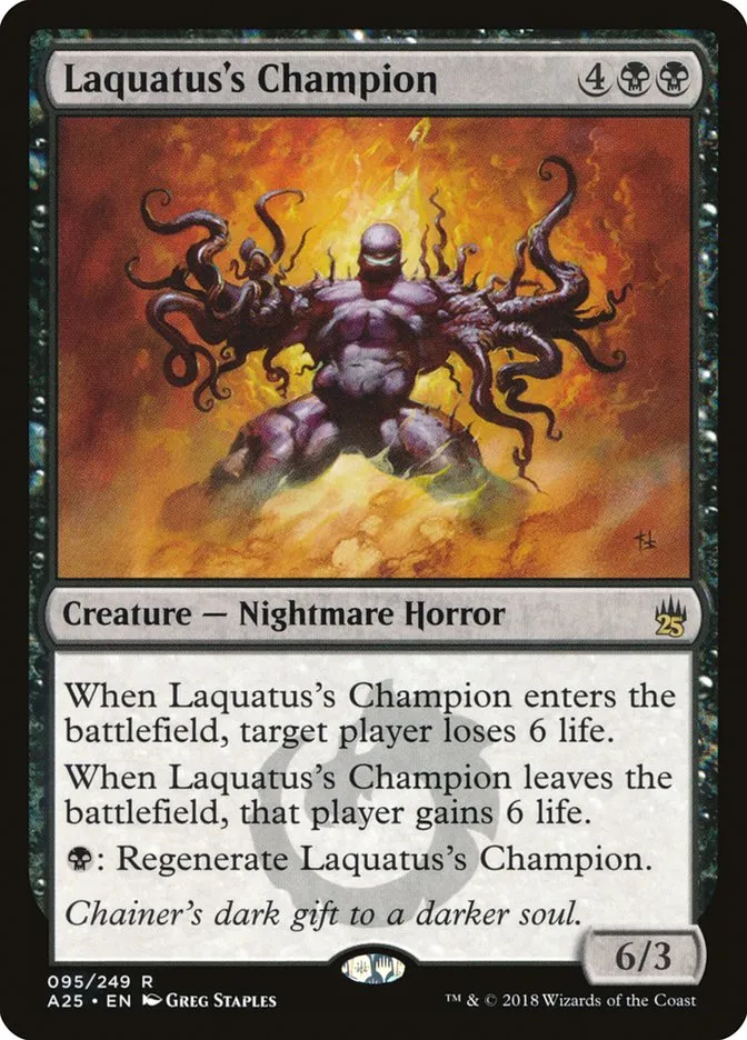2018 Masters 25 Laquatus's Champion rare #95 unlisted card image