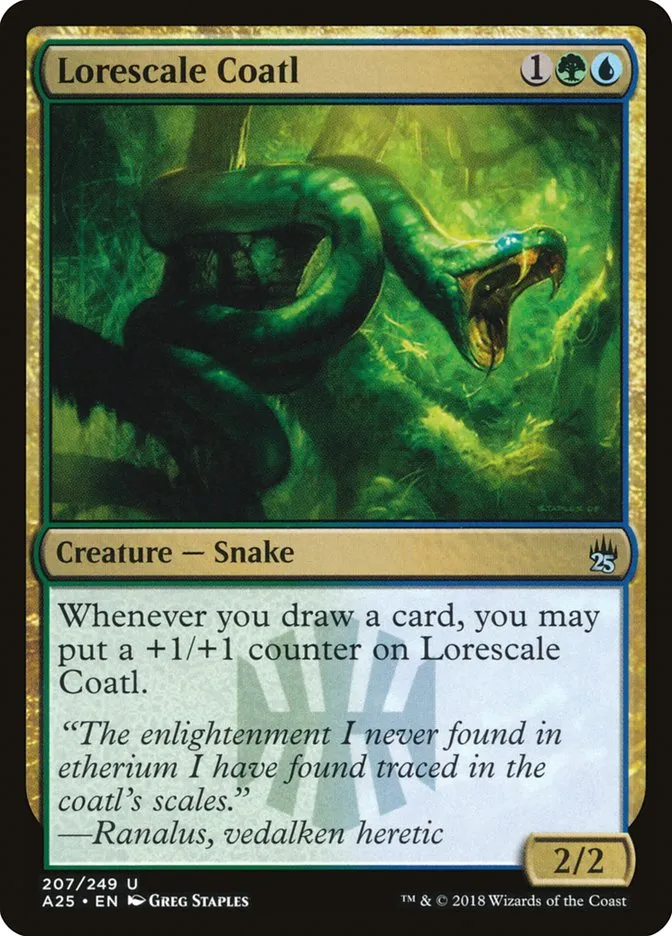 2018 Masters 25 Lorescale Coatl uncommon #207 unlisted card image