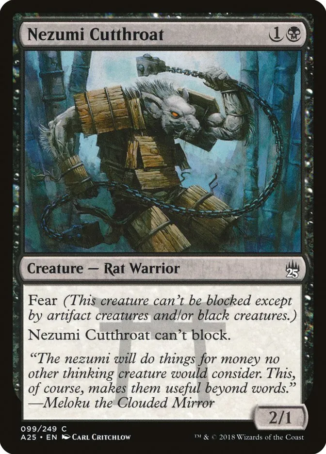 2018 Masters 25 Nezumi Cutthroat common #99 unlisted card image