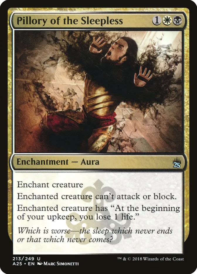 2018 Masters 25 Pillory of the Sleepless uncommon #213 unlisted card image