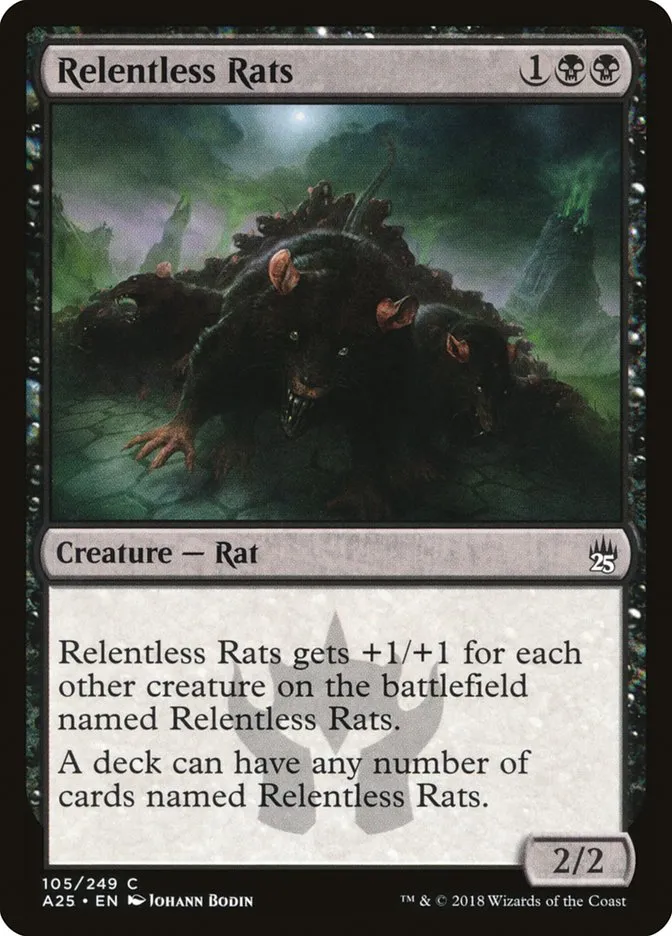 2018 Masters 25 Relentless Rats common #105 unlisted card image
