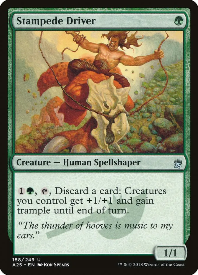 2018 Masters 25 Stampede Driver uncommon #188 unlisted card image
