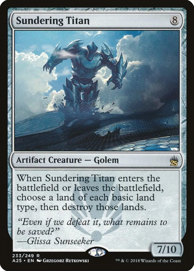 2018 Masters 25 Sundering Titan rare #233 unlisted card image