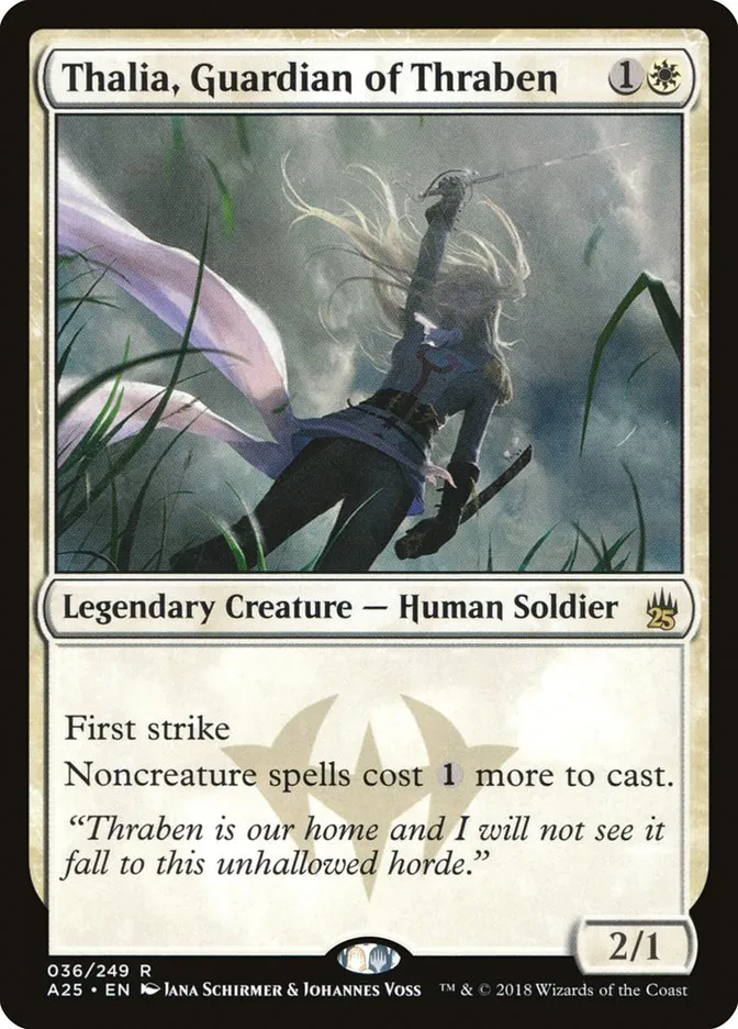 2018 Masters 25 Thalia, Guardian of Thraben rare #36 unlisted card image