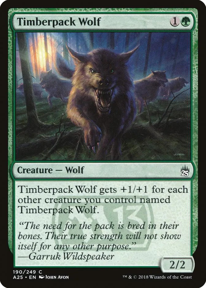 2018 Masters 25 Timberpack Wolf common #190 unlisted card image