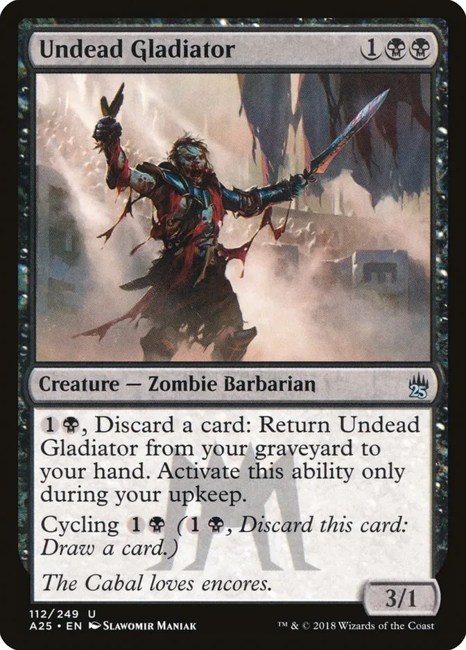 2018 Masters 25 Undead Gladiator uncommon #112 unlisted card image