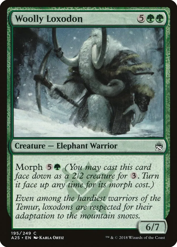 2018 Masters 25 Woolly Loxodon common #195 unlisted card image