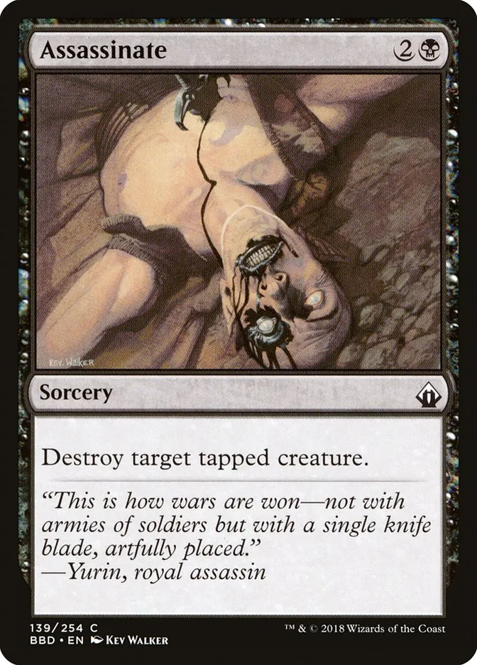 2018 Battlebond Assassinate common #139 common card image
