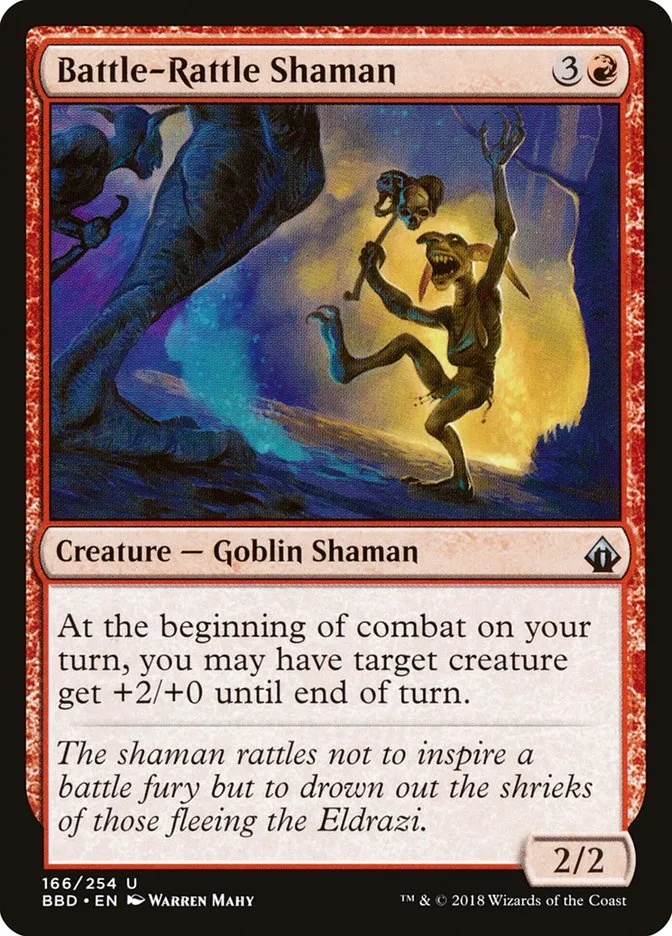 2018 Battlebond Battle-Rattle Shaman #166 uncommon card image
