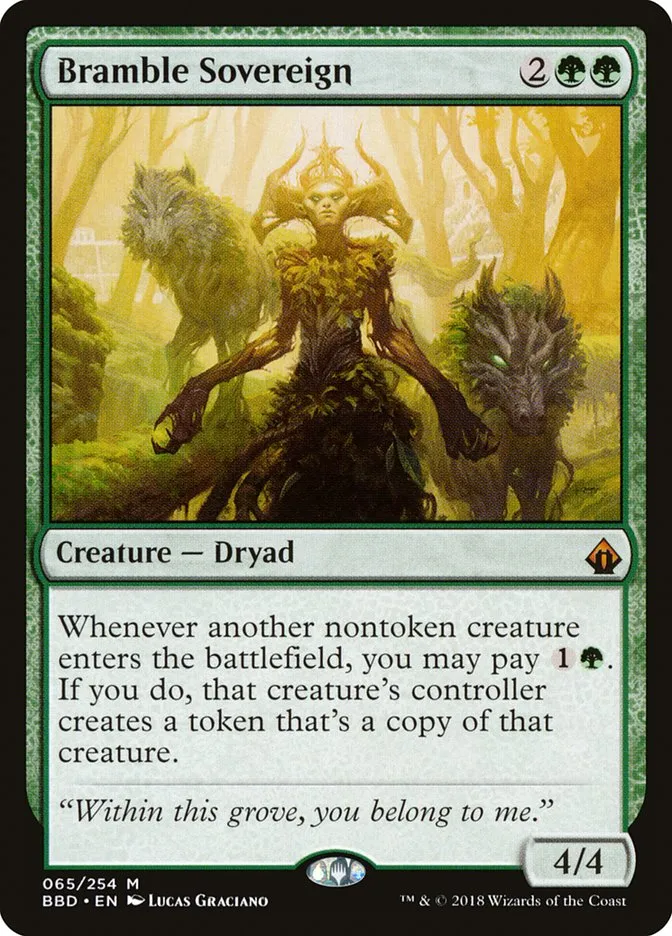 2018 Battlebond Bramble Sovereign #65 mythic card image