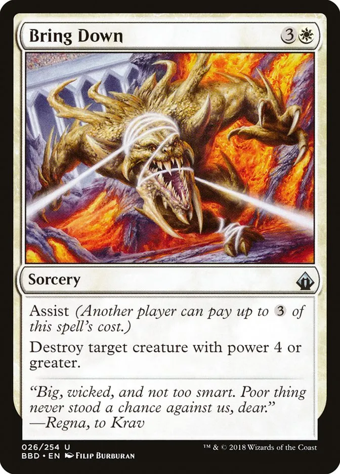 2018 Battlebond Bring Down uncommon #26 uncommon card image