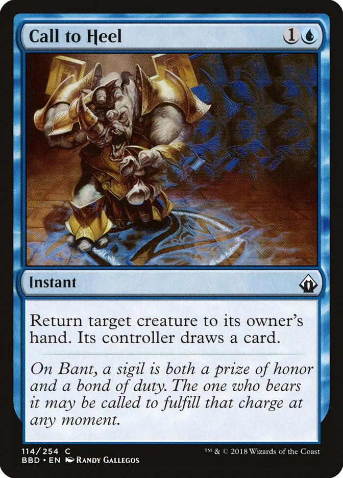 2018 Battlebond Call to Heel #114 common card image