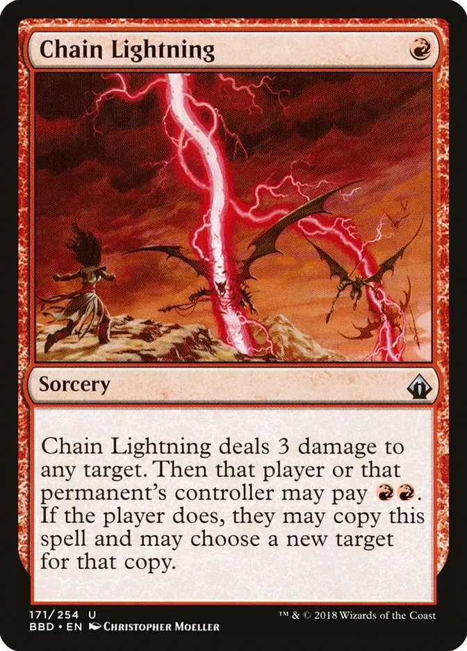 2018 Battlebond Chain Lightning uncommon #171 uncommon card image
