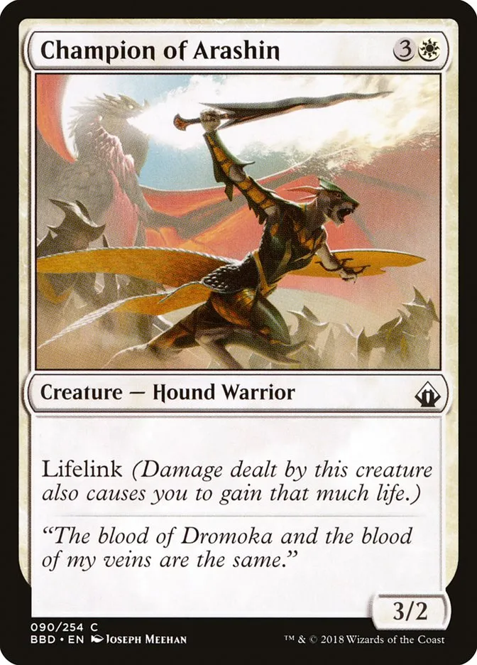 2018 Battlebond Champion of Arashin #90 common card image