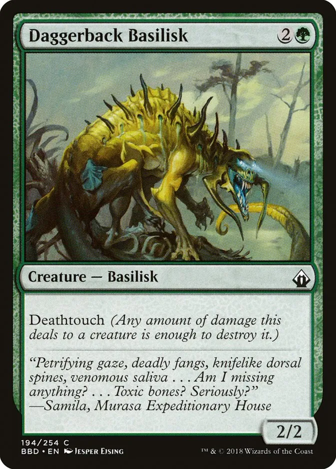 2018 Battlebond Daggerback Basilisk common #194 common card image